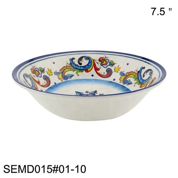 NIB Sebest Global Sources Melamine 4pc 7in Salad Bowls Hamd Painted - Picture 4 of 4